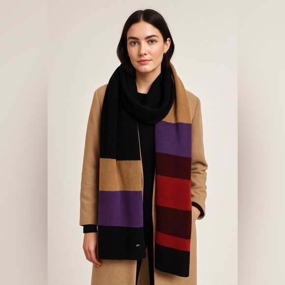 Sonia Rykiel lambswool colorblock scarf 16” x 102” - Picture 1 of 15
